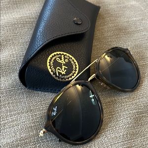 Ray Ban Tortoise + Gold Sunglasses w/Case
